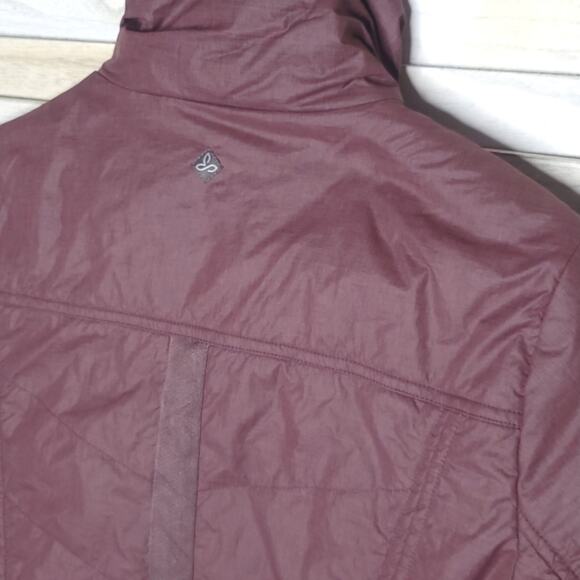 Prana Lightweight Puffer Jacket Womens XS Purple Maroon Waterproof Insulated - Picture 4 of 8